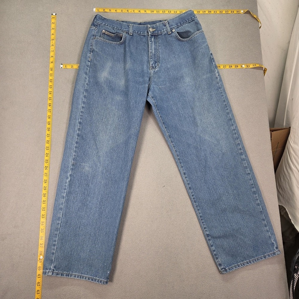 Calvin Klein Jeans Mens 34x29 Baggy Wide Leg Skater Hip Hop Zip Fly Faint Stains